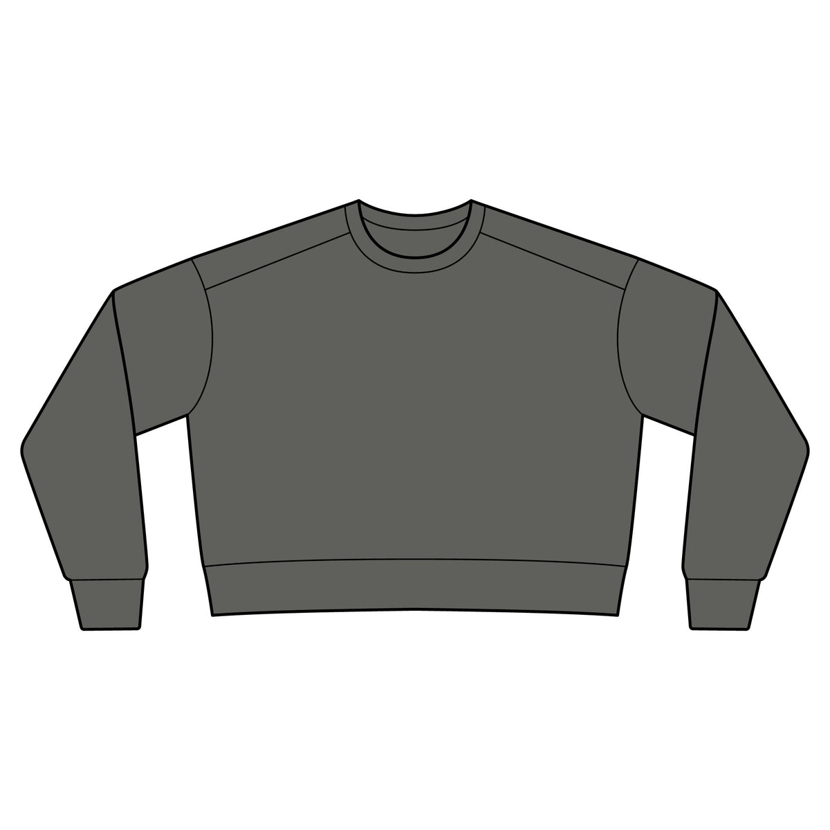 Women's Garment-Dyed Mid-Length Crewneck Sweatshirt