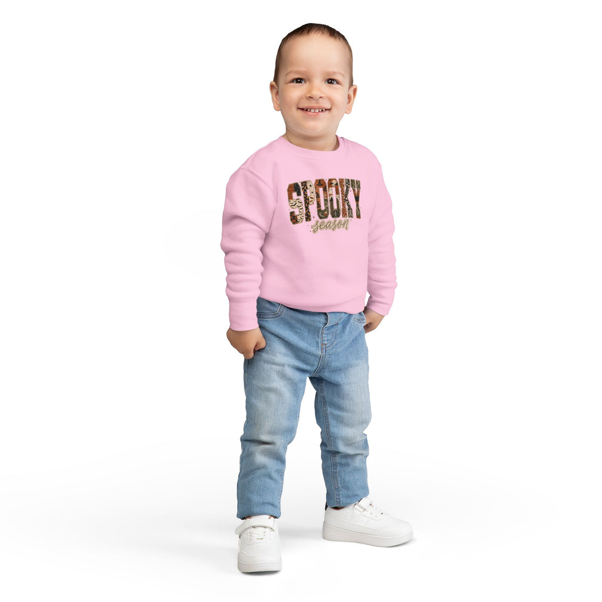 Toddler 'Spooky Season' Leopard Print Sweatshirt — Halloween Kids Pullover