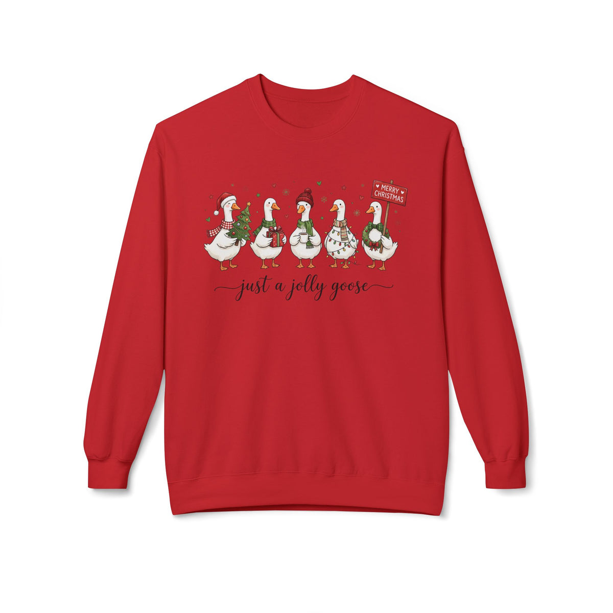 Unisex Midweight Softstyle Fleece Crewneck Sweatshirt- Just a Jolly Goose