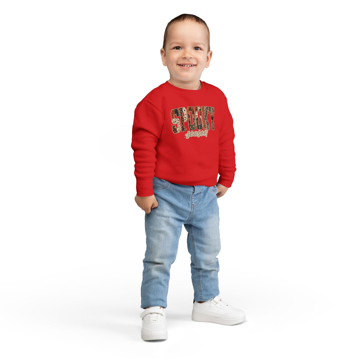 Toddler 'Spooky Season' Leopard Print Sweatshirt — Halloween Kids Pullover