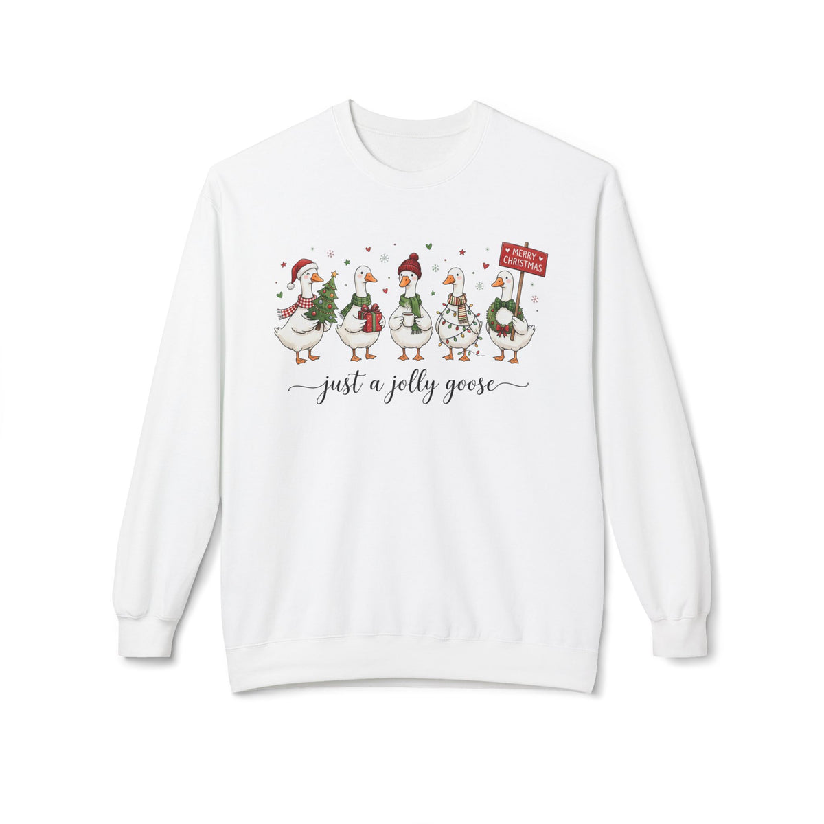Unisex Midweight Softstyle Fleece Crewneck Sweatshirt- Just a Jolly Goose