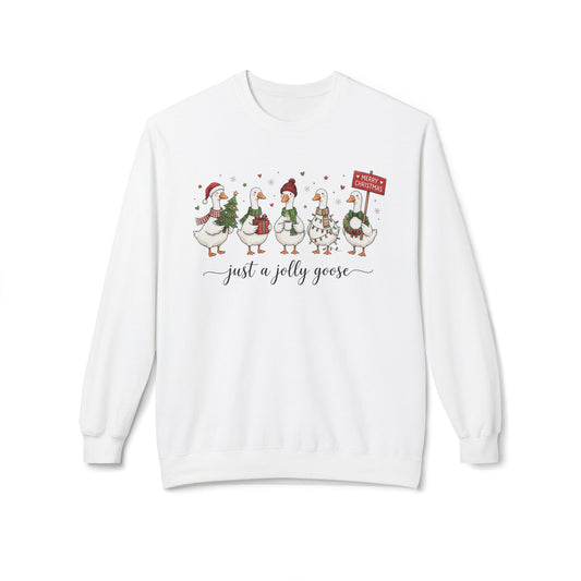 Unisex Midweight Softstyle Fleece Crewneck Sweatshirt- Just a Jolly Goose