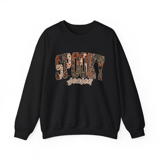 Spooky Season Sweatshirt — Leopard Print 'Spooky Season' Crewneck