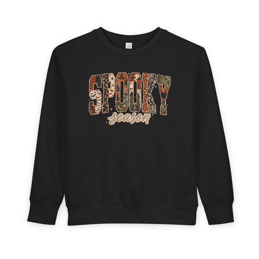 Toddler 'Spooky Season' Leopard Print Sweatshirt — Halloween Kids Pullover