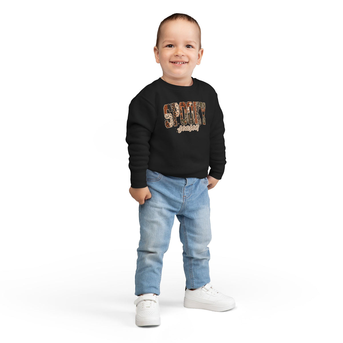 Toddler 'Spooky Season' Leopard Print Sweatshirt — Halloween Kids Pullover