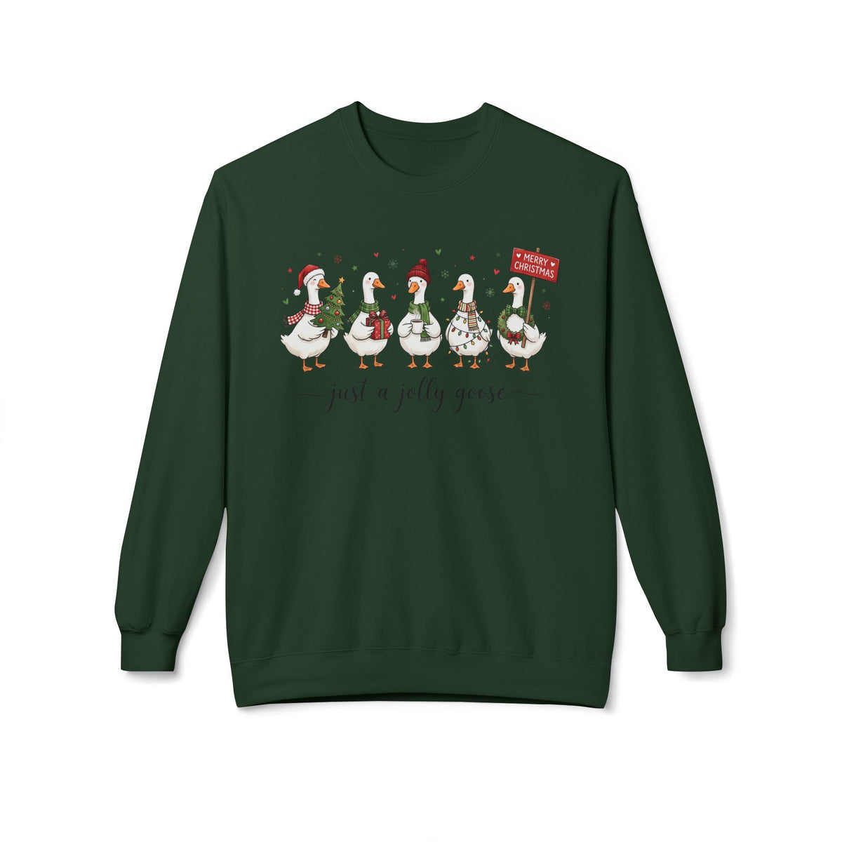 Unisex Midweight Softstyle Fleece Crewneck Sweatshirt- Just a Jolly Goose